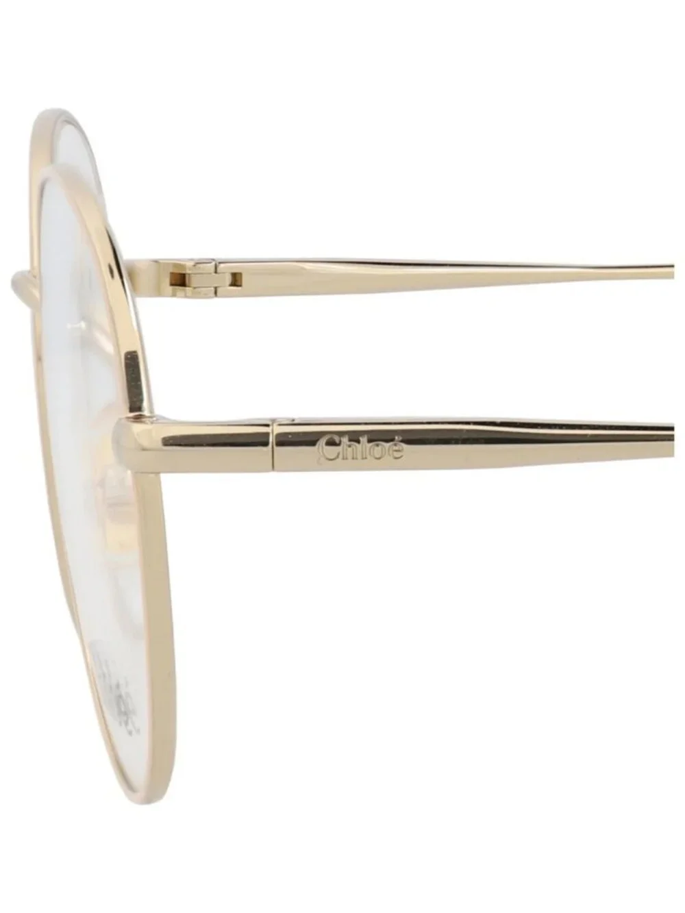 New Chloé Women's Eyeglasses Round Oval Metal Frame Nude Gold Transparent